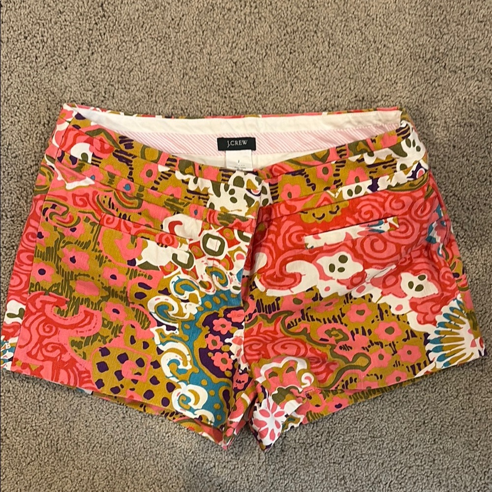 J. Crew Women's Floral Patterned Shorts - Pink and Blue